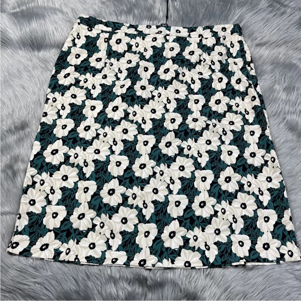 Who What Wear Green Floral Pencil Pleated Skirt Size 16